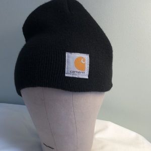 Carhartt A205 Made in USA 100% Acrylic Black Beanie Hat Cap